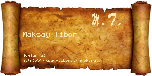 Maksay Tibor névjegykártya