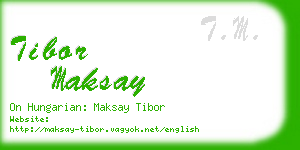 tibor maksay business card